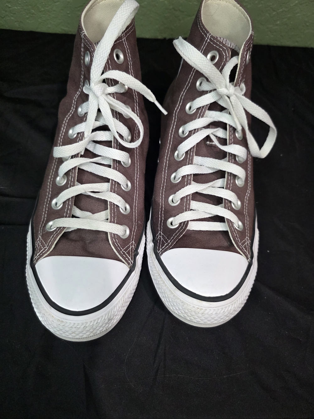 Converse Men's High-Top Sneakers in Dark Brown with White Accents